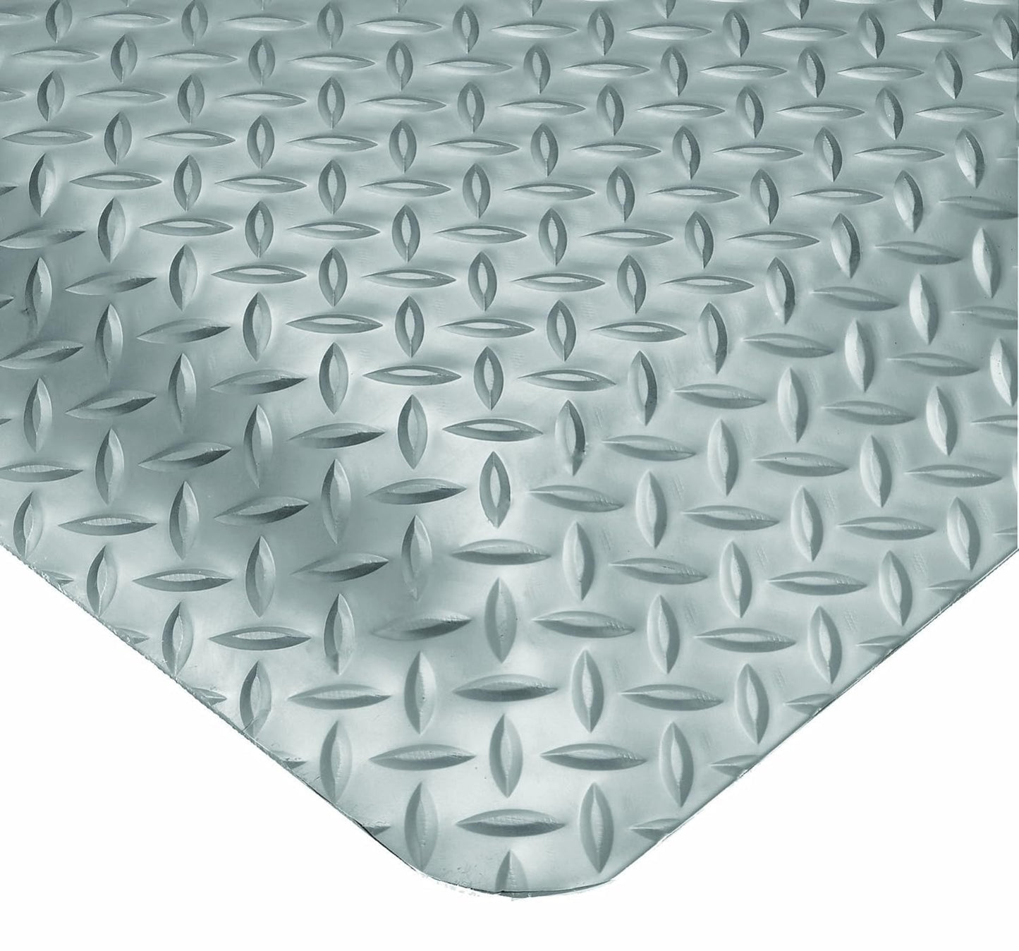 Wearwell Diamond-Plate SpongeCote UltraSoft Mat, 3' Width x 75' Length x 15/16" Thickness, Gray - 414.1516x3x75GY