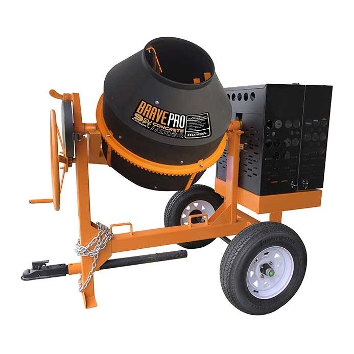 BravePro™ 9 Cubic Foot Poly Drum Concrete Mixer w/ Honda® GX270 Engine BRPCM209H