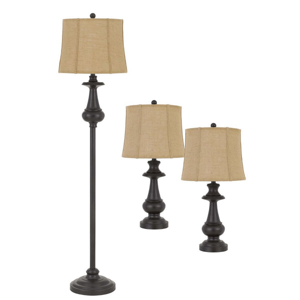 Cal Lighting 100W Table And Floor Lamp. 1 Floor And 2 Table Lamps BO-2962-3