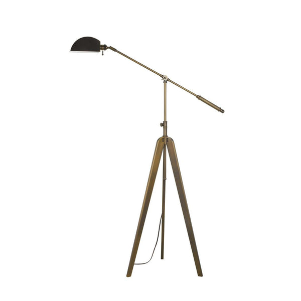 Cal Lighting 60W Cuero On Off Metal Tripod Balanced Arm Floor Lamp With Adjustable Height BO-2832FL-AGB