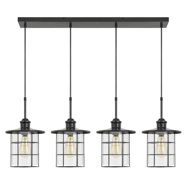 Cal Lighting 60W X 4 Silverton Metal/Glass Pendant Fixture FX-2668-4P