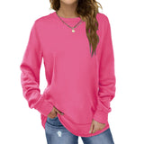 Pink Crewneck Casual Long Sleeve Sweatshirts for Women