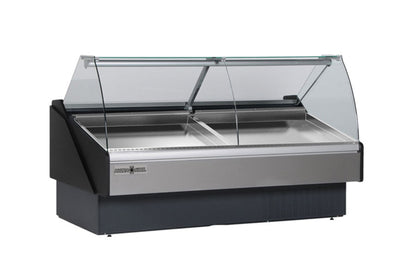 Hydra-Kool | 117" Wide Remote Curved Glass Seafood Display Case - KFM-SC-120-R
