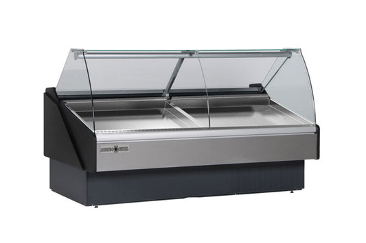 Hydra-Kool  | 117" Wide Self Contained Curved Glass Seafood Display Case - KFM-SC-120-S