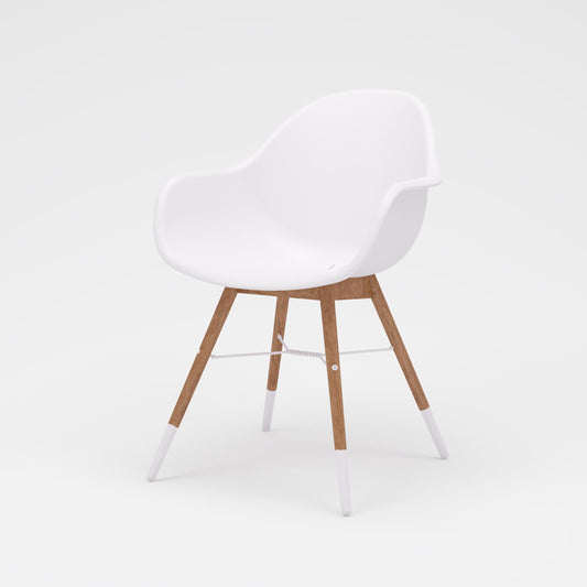 Midtown Concept Chamonix White Arm Indoor Dining Chair - 4PC - SC CHAMONIX_BLK