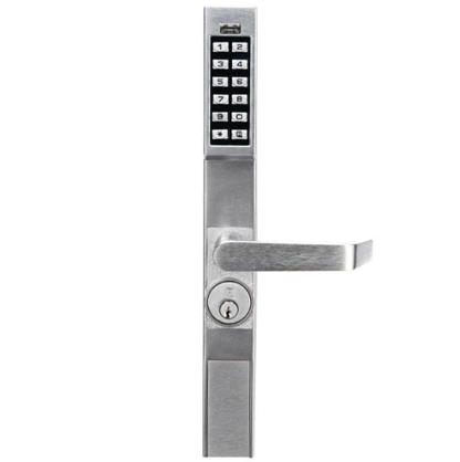Alarm Lock Trilogy- DL1200 - Narrow Stile Keypad Lever Lock - 26D - Satin Chrome - Grade 1