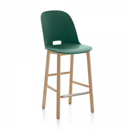 Emeco Alfi Counter High Back Stool - ALFI24AHDARKBROWN