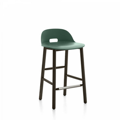 Emeco Alfi Low Back Counter Stool - ALFI24ALDARKBROWN