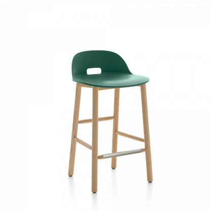 Emeco Alfi Low Back Counter Stool - ALFI24ALDARKBROWN
