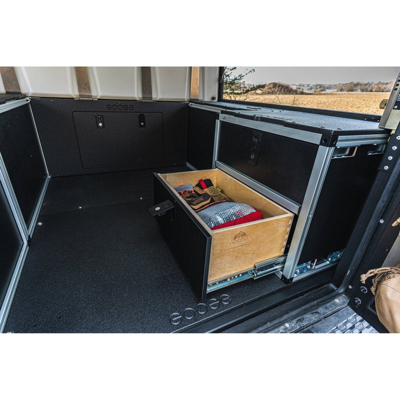 Goose Gear Alu-Cab Canopy Camper V2 - Chevy Colorado/GMC Canyon 2015-Present 2nd Gen. - Rear Double Drawer Module - 5' Bed