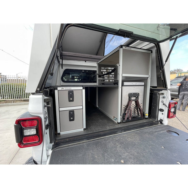 Goose Gear Camper System - Midsize Truck 5Ft. and 6 Ft. Bed - Driver Side Rear Double Drawer Module