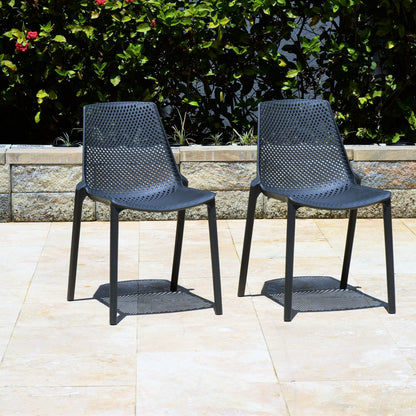 Midtown Concept Valencia Grey Stacking Indoor Dining Chair - 4PC - PLI VALEN_SIDE_WHT